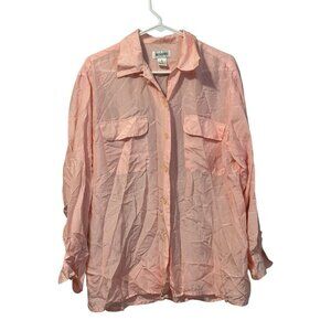 Bogari Women’s‎ Pink Button Down Silk Blouse Vintage Sz M Vintage Luxury Formal
